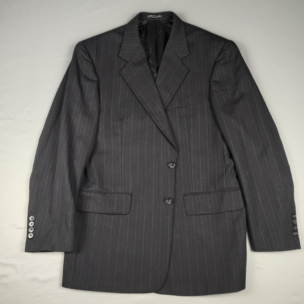 Alfani Sport Coat Men 41R Gray Pinstripe 100% Wool Woolmark Blazer Jacket Macy's